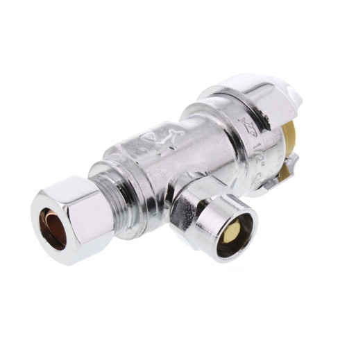 1/2" x 3/8" Lead Free Compression Straight Loose Key Stop Valve