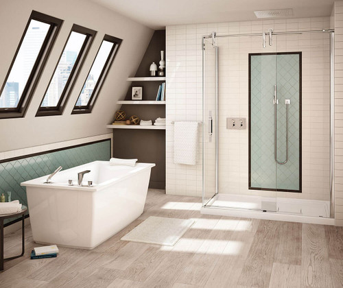 60in x 32in x 23in Rectangular Acrylic Freestanding Soaking Bathtub with End Drain, in White