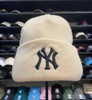 New York Yankees Logo 47Brand Black & Crème Beanie Hat
