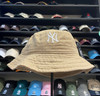 New York Yankees Logo Beige & White 47Brand Bucket Hat 