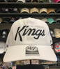 47Brand White and Black Los Angeles Kings Snapback Hat
