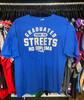 "Graduated from the Streets No Diploma" Goonville Blue and White T-Shirt