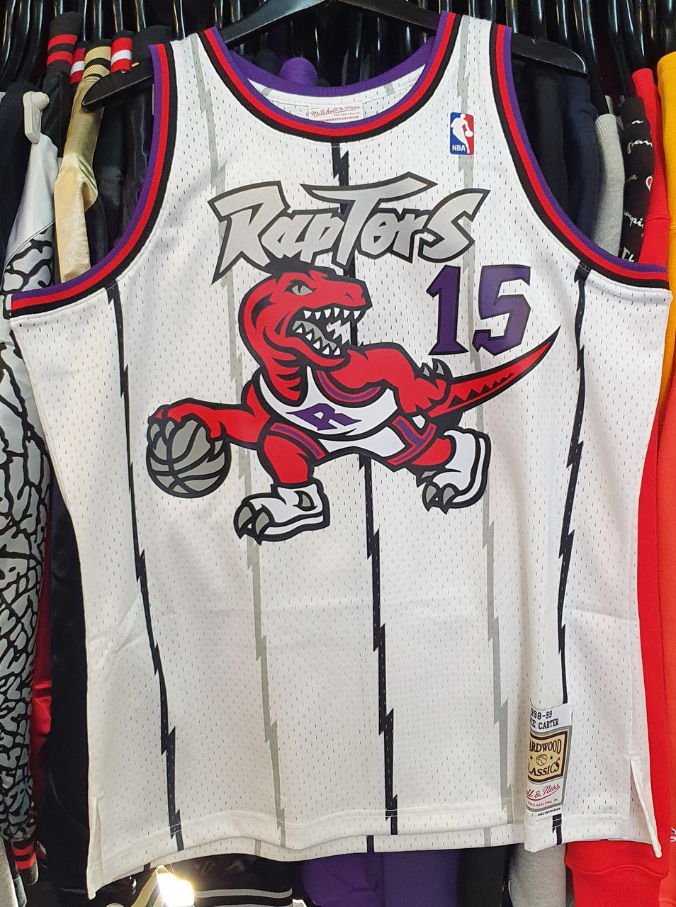 Toronto Raptors Vince Carter 15 White Mitchell Ness Swingman