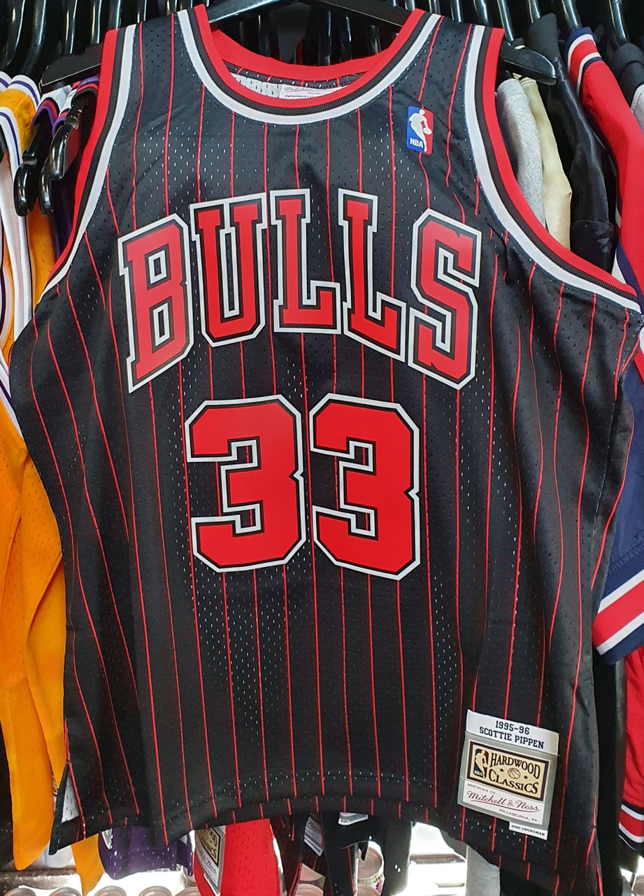 Rétro Scottie Pippen #33 Chicago Bulls Basketball Jersey Maillots Cousu Noir 