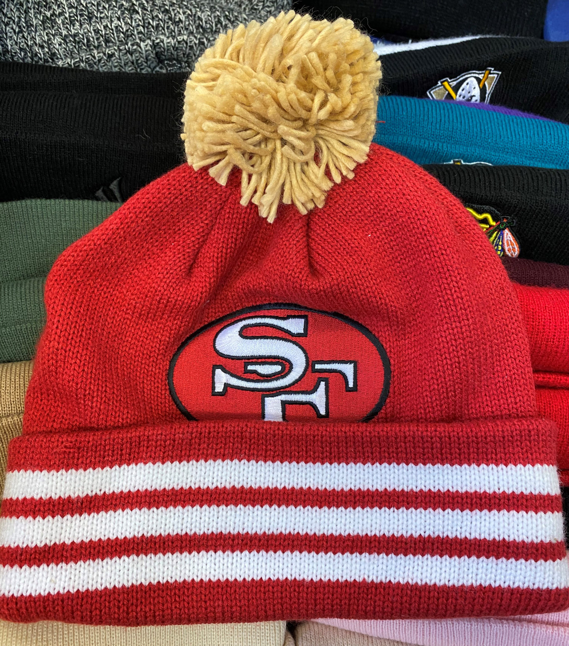 mitchell and ness 49ers beanie