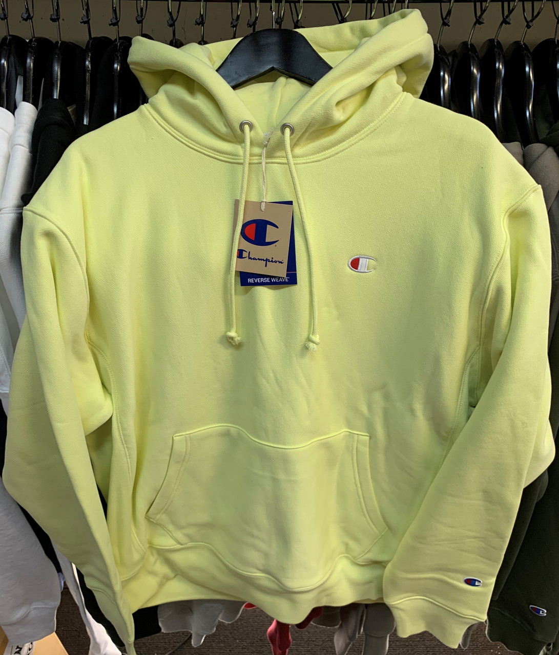 Champion Reverse Lemon Yellow Hoodie Pullover Jersey