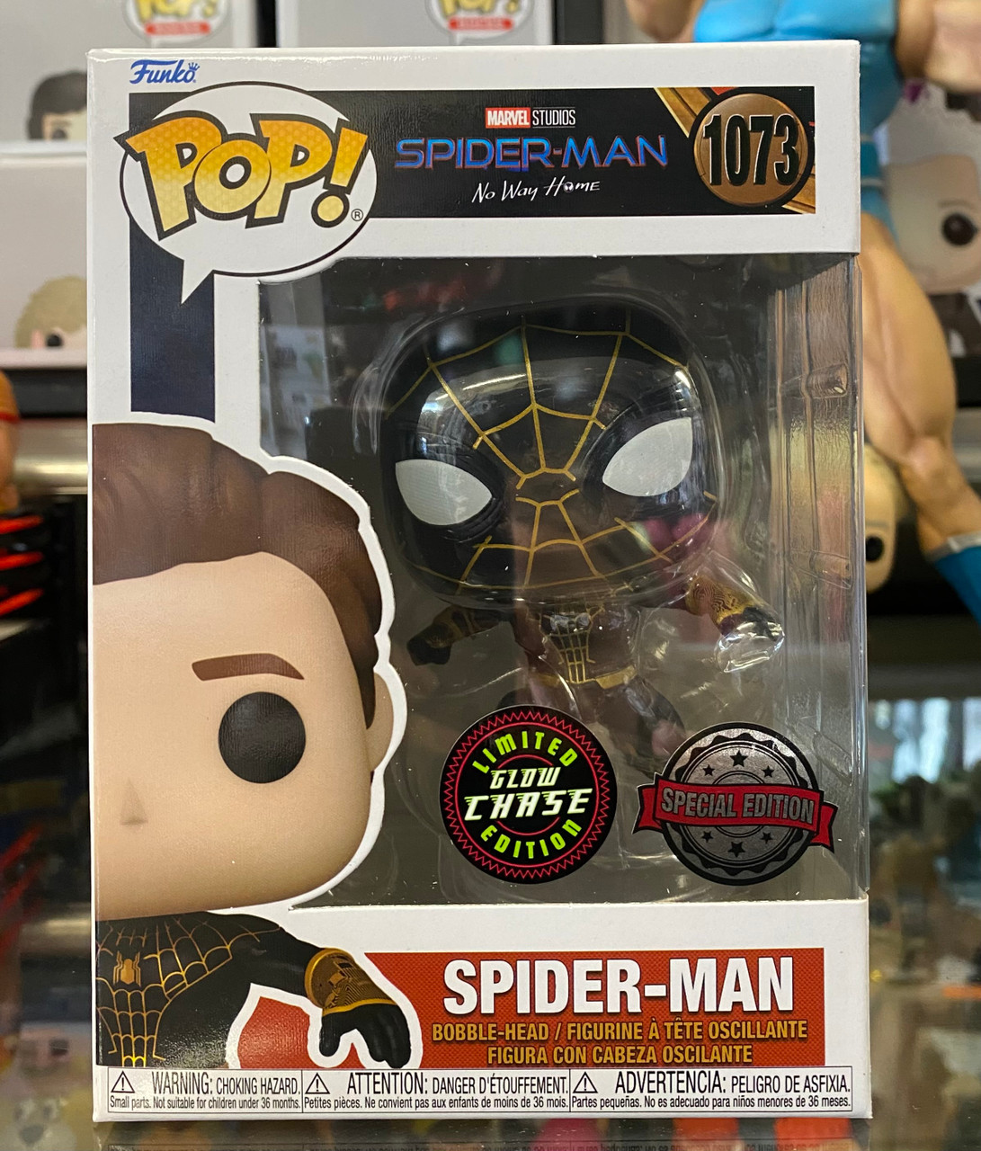 Spider-Man: No Way Home - CHASE Spider-Man in Black & Gold Suit Pop! Vinyl  Figure