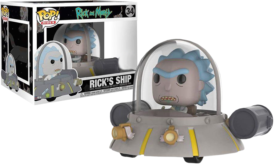 Rick And Morty Rick With Spaceship Pop Ride Vinyl Figure