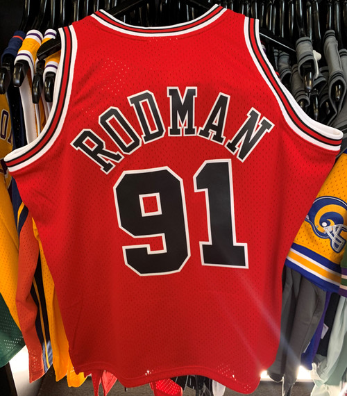 Jersey Mitchell & Ness Swingman Bulls 91 Rodman de Hombre