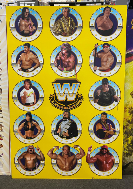 WWF Legends Blockmount Wall Hanger Picture