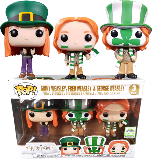 Harry Potter Ginny Fred George Weasley Quidditch World Cup Eccc19 Us Exclusive Pop Vinyl Figure 3 Pack