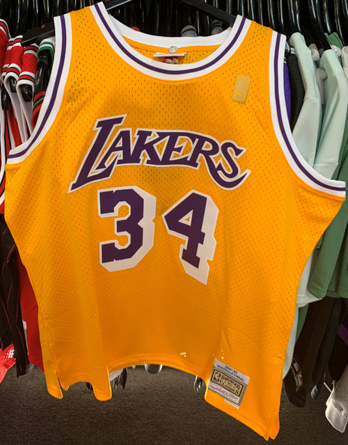 Los Angeles Lakers Mens Jersey Mitchell & Ness #34 Shaquille O'Neal 19 –  THE 4TH QUARTER