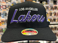 Los Angeles Lakers Purple Script Mitchell & Ness Snapback Hat