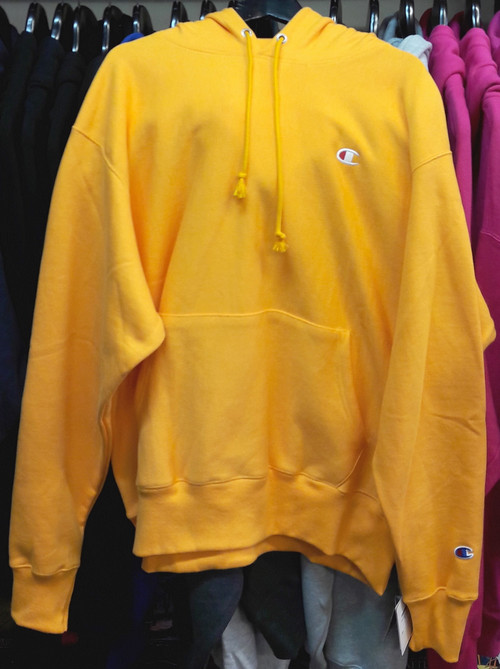champion reverse weave gold chainstitch hoodie