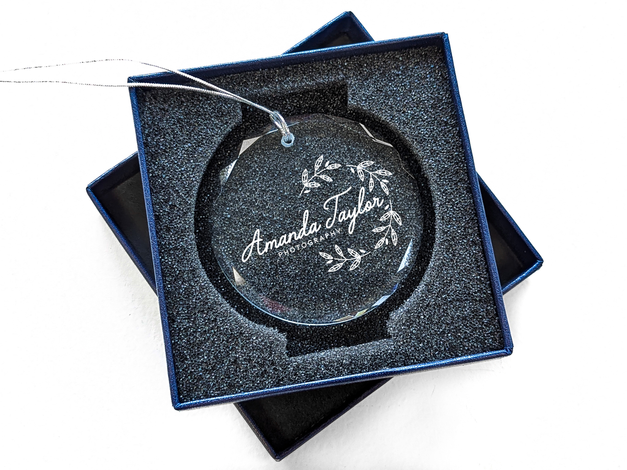 Custom Crystal Ornament Personalized with Your Organization Name and Logo