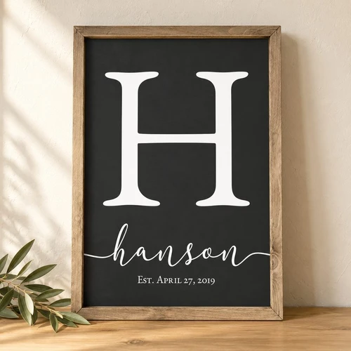 Monogram Family Sign