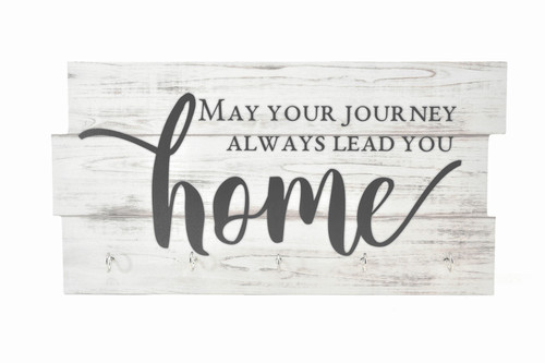 May Your Journey Always Lead You Home Rustic Key Holder 8x16