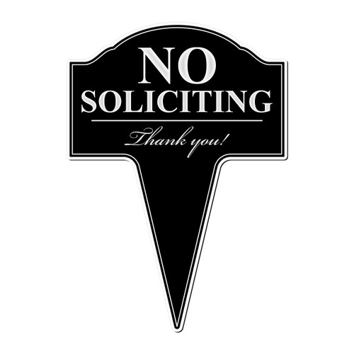 No Soliciting Aluminum Yard Sign 10x14 (Available in English or Spanish)