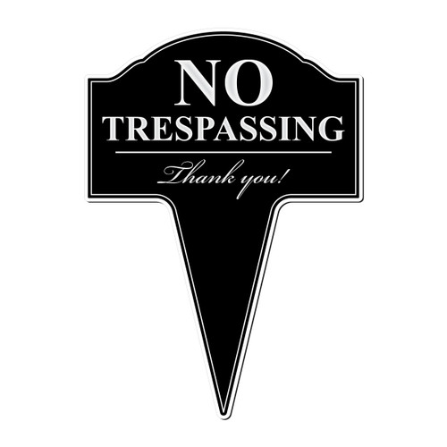 No Trespassing Aluminum Yard Sign 10x14 (available in English or Spanish)