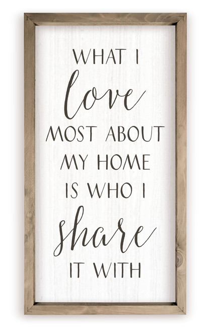 What I Love Most About My Home Rustic Wood Farmhouse Wall Sign