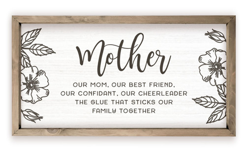 Mother Our Mom Our Best Friend Rustic Wood Farmhouse Wall Sign