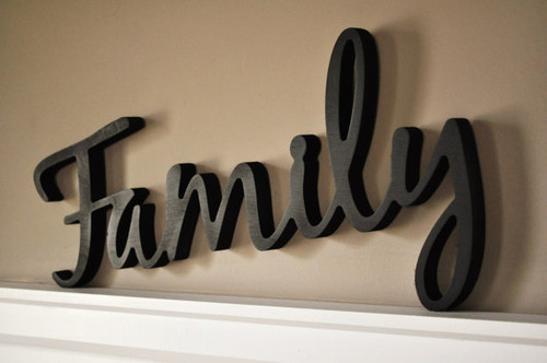 Family 3D Word Art Wood Cutout 9.5 x 20
