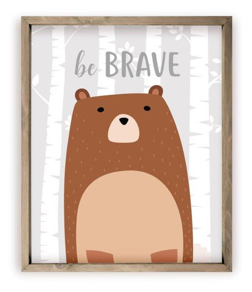Be Brave Little Bear Kids Bedroom Rustic Wood Farmhouse Wall Sign