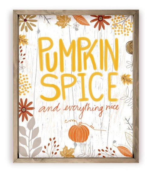 Pumpkin Spice And Everything Nice Rustic Wood Farmhouse Wall Sign