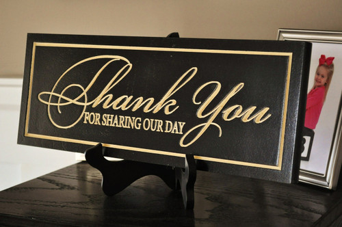 Thank You For Sharing Our Day Carved Engraved Wood Sign 8x24
