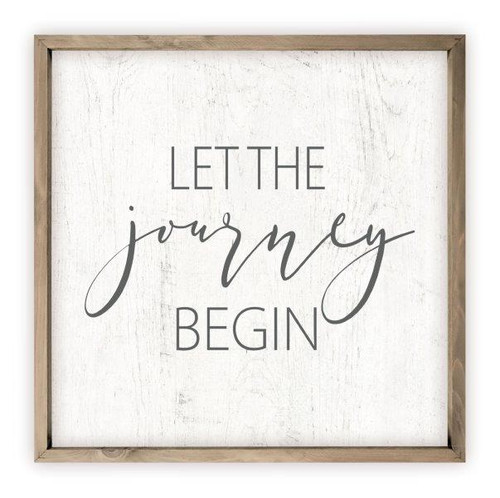 Let The Journey Begin Rustic Wood Farmhouse Wall Sign