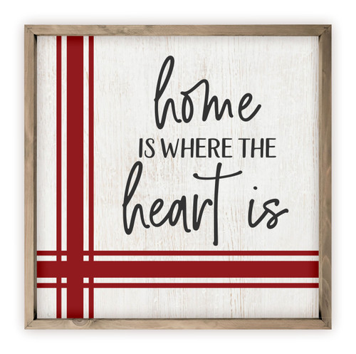 Home Is Where The Heart Is Rustic Wood Farmhouse Wall Sign