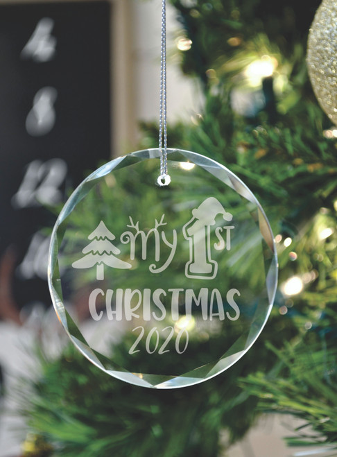 My 1st Christmas Crystal Ornament With Gift Box