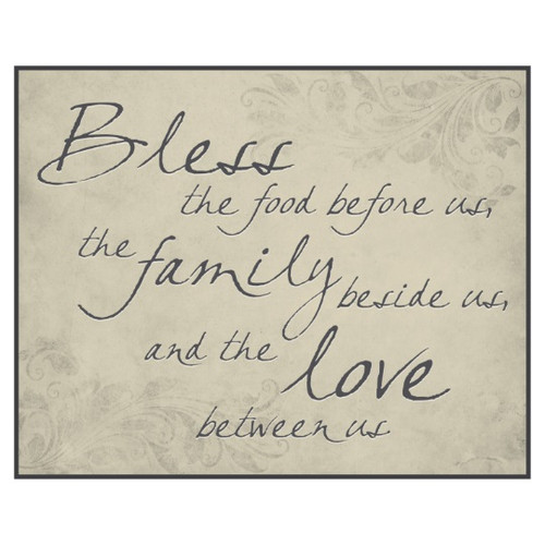 Bless The Food Before Us Printed Wall Sign 12x15