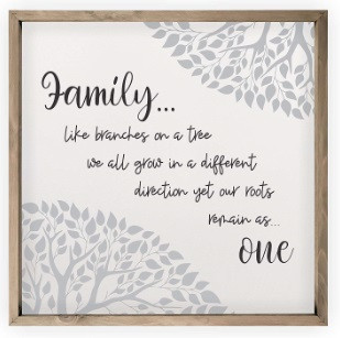 Family Like Branches On A Tree Framed Rustic Wood Farmhouse Sign