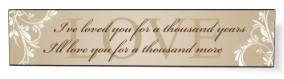 I've Loved You For A Thousand Years Printed Wall Sign 5x24