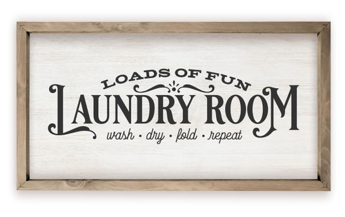Laundry Room Loads Of Fun Rustic Wood Farmhouse Wall Sign