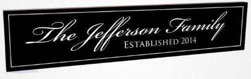 Personalized Carved Wood Family Name Sign With Established Date 5x24