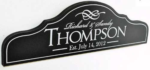 Personalized Carved Wood Family Name Sign With Established Date 7x24