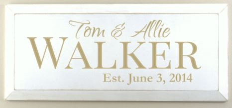 Personalized Carved Wood Family Name Sign With Established Date And Beveled Edge 10x24