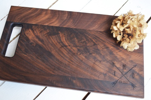 Personalized Laser Engraved Arrow Monogram Cutting Board