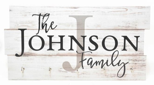 Personalized Printed Wood Family Name Key Holder 8x16	