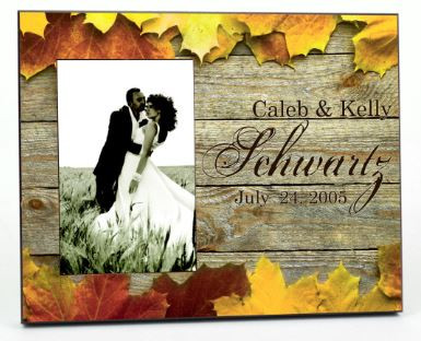 Fall Leaves Personalized Picture Frame For A 4x6 Photo