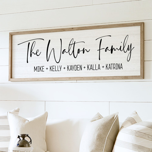 Personalized Printed Family Name Sign With First Names