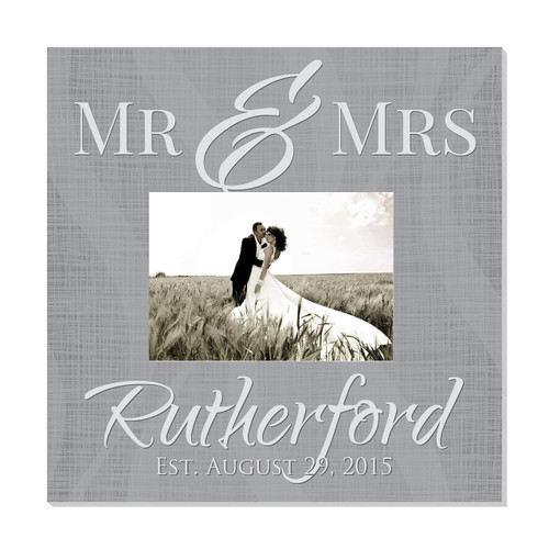 Mr & Mrs Personalized Picture Frame For A 5x7 Photo