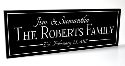 Personalized Wood Family Name Sign With And Established Date