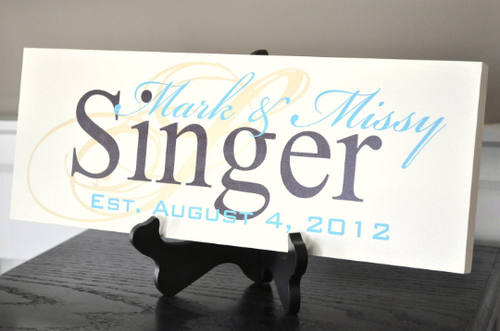 Personalized Printed Family Name Sign With Established Date