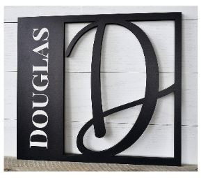 Personalized Wood Monogram Square 3D Word Art Cutout