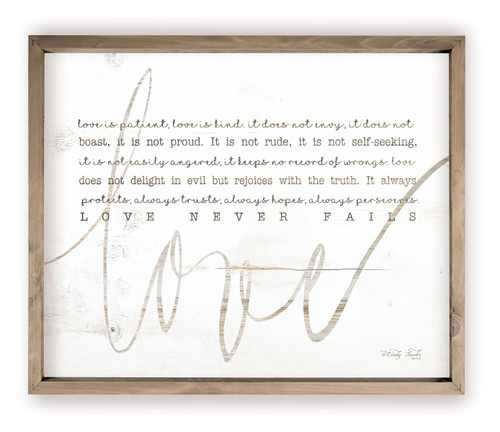 Love Is Patient Love Is Kind Love Never Fails Rustic Wood Farmhouse Wall Sign