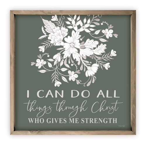 I Can Do All Things Through Christ Who Gives Me Strength Rustic Wood Wall Sign