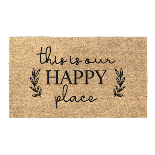 This Is Our Happy Place Coir Coconut Husk Doormat 18x30 or 24x36